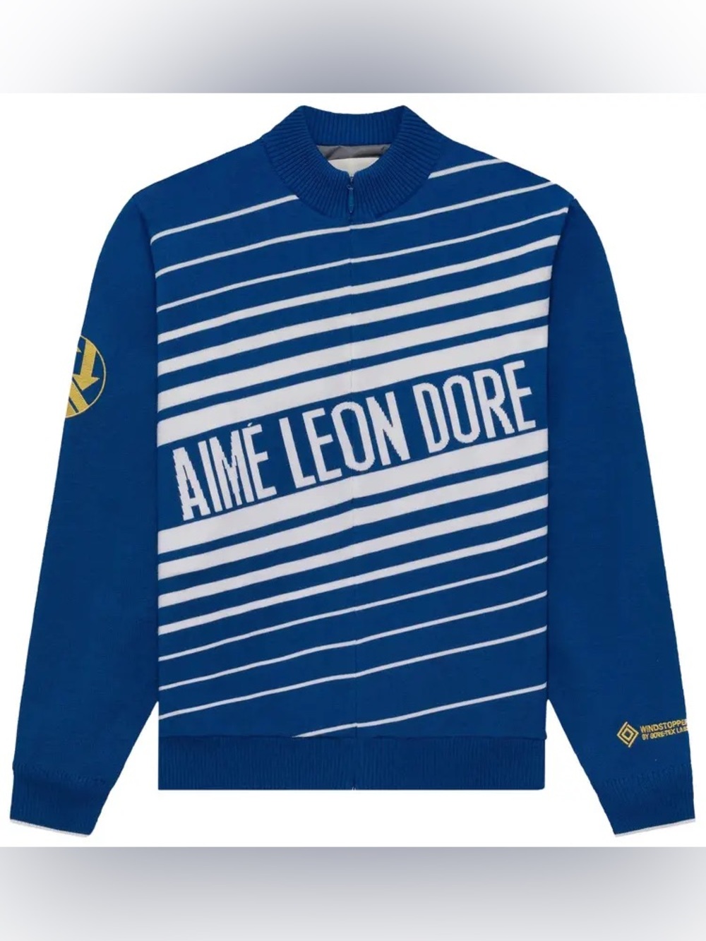 Aimé Leon Dore WINDSTOPPER Striped Knit Cycling Jersey GORE-TEX Labs Navy Peony